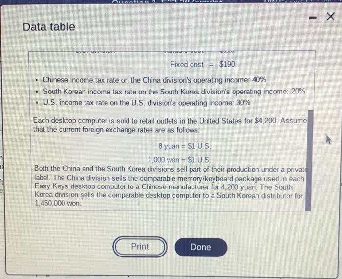 included in the computation of the cost-based prices) 2. Which transfer pricing