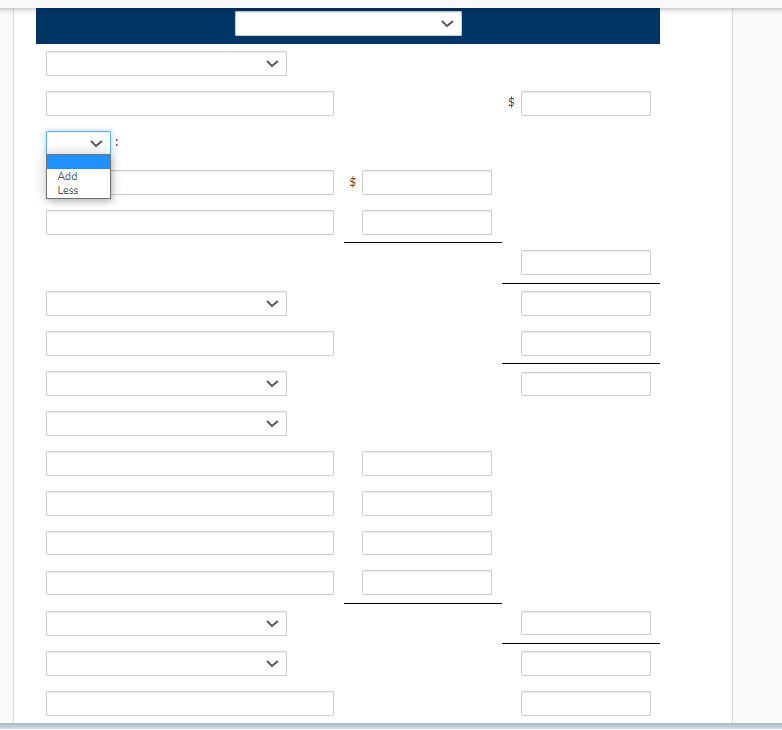 an income statement using the multiple-step format. Presented below is information for