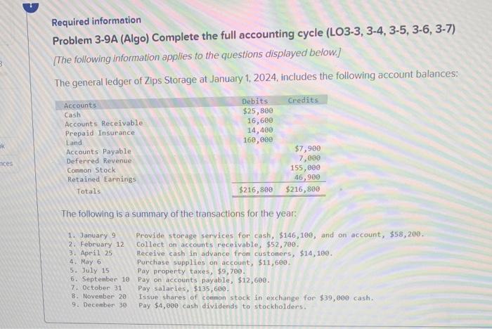  Please answer quickly, I rate good! :)5) Required information Problem 3-9A