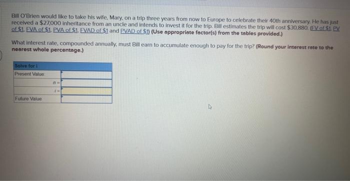  i am not sure how to solve this problem Bill O'Brien