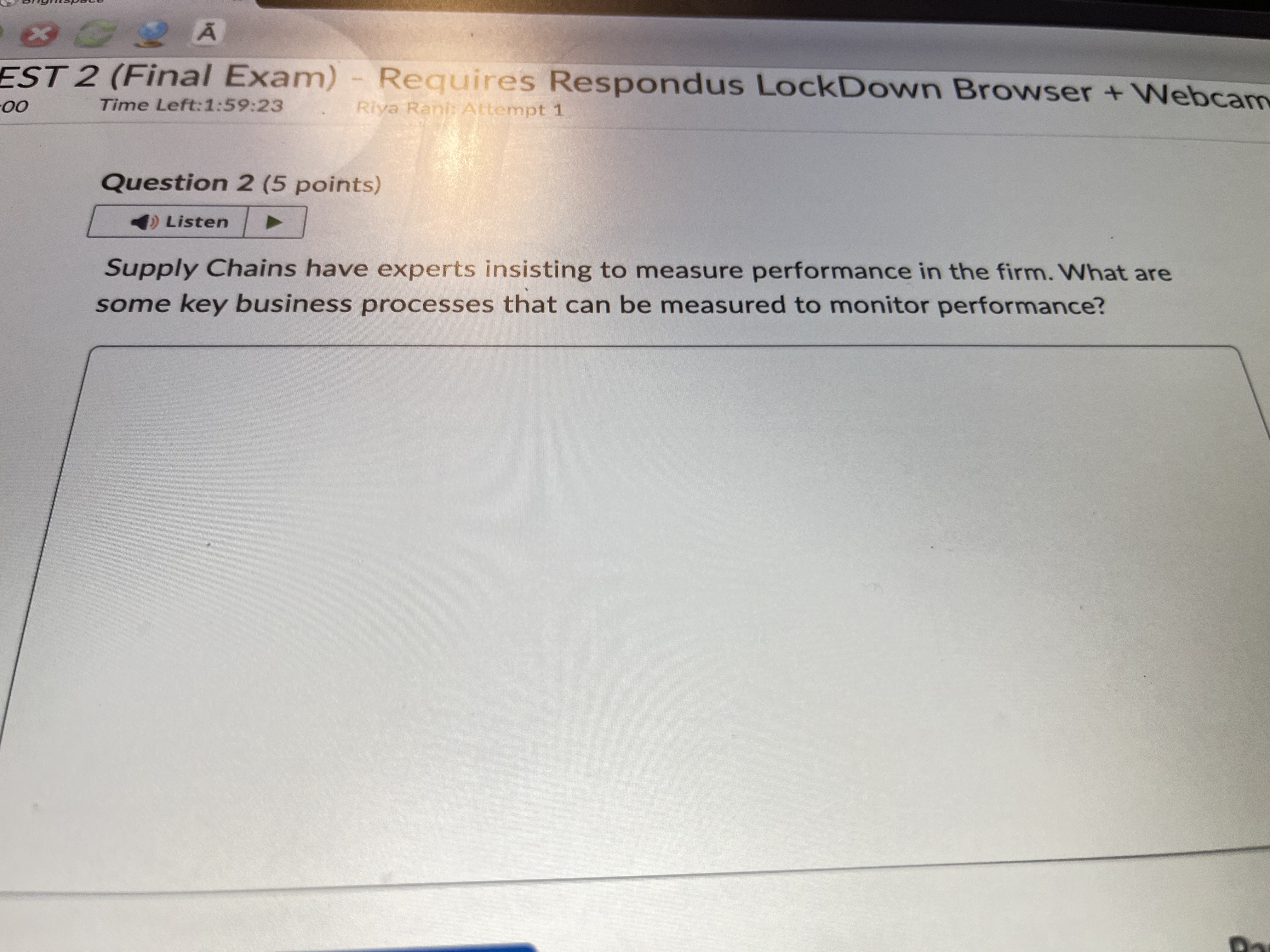  QE2 A EST 2 (Final Exam) - Requires Respondus LockDown Browser