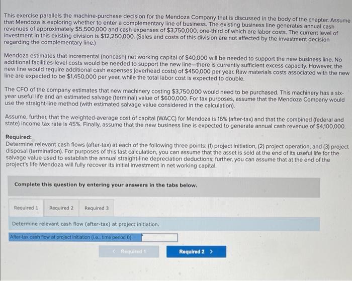 please show step by step calculations This exercise parallels the machine-purchase decision