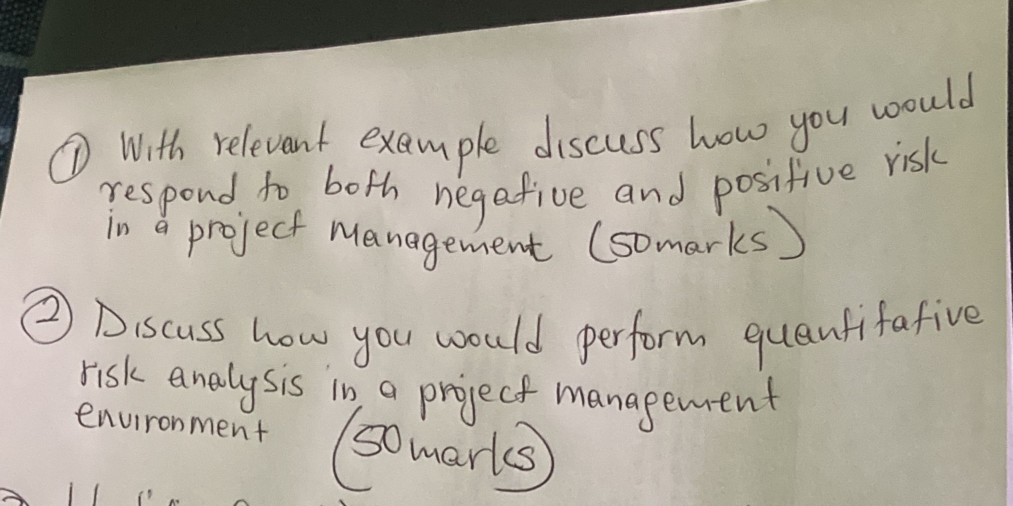  with relevant example discuss how you would respond to both negative