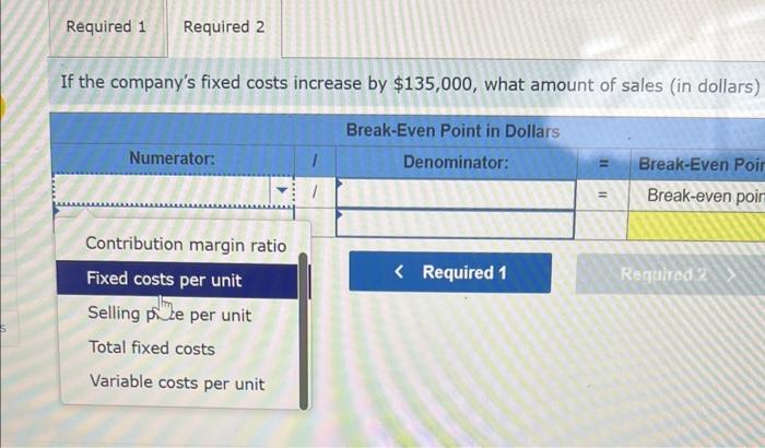 compa annual fixed costs are $562,500 (1) Prepare a contribution margin income