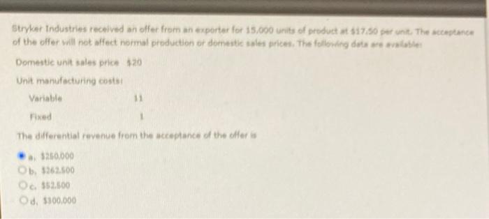 please answer this question quick (will like up) Stryker Industries received an