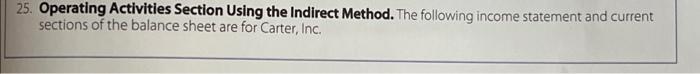 Please help me put these into a cash flow from operating activities