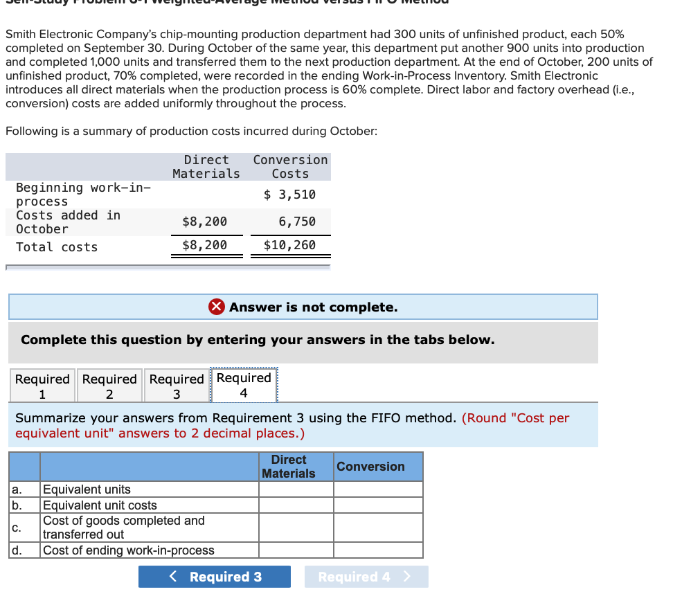 product, each 50% completed on September 30. During October of the same