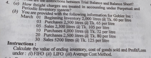 Please show step by step solution 4. (a) How freight charges are