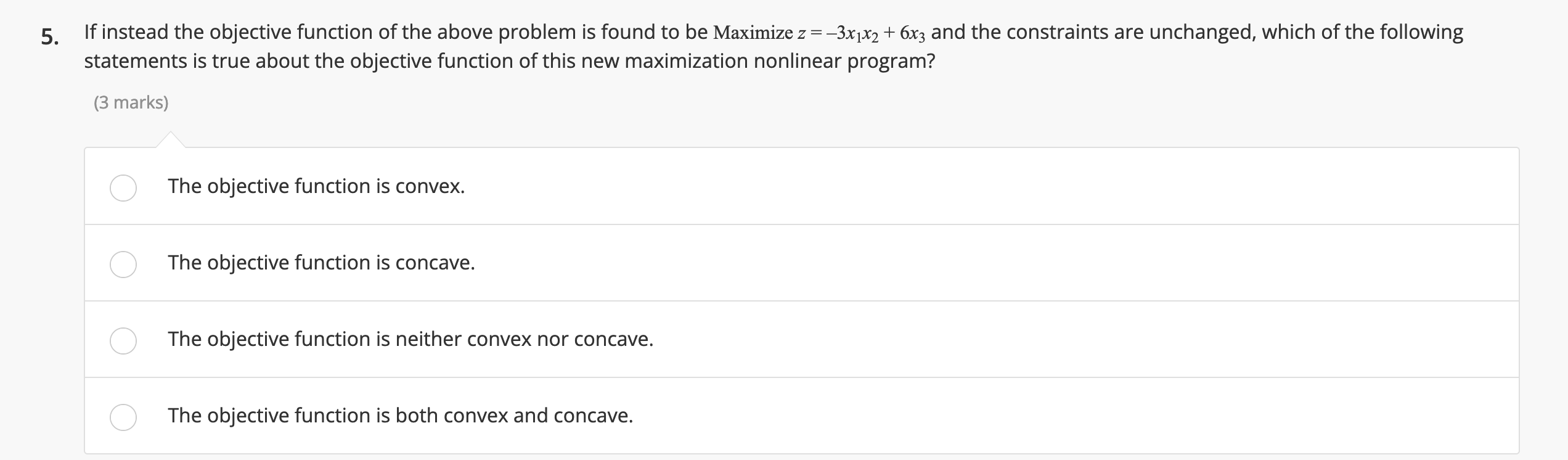  If instead the objective function of the above problem is found