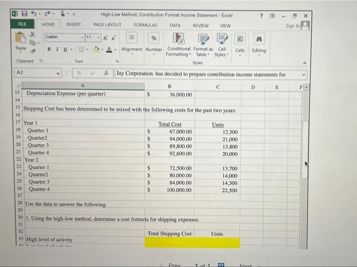 2. Prepare an income statement for a merchandising company using the contribution