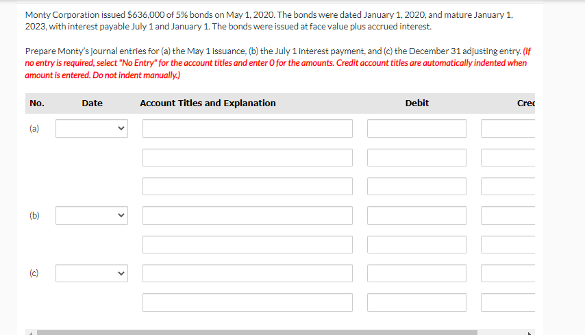 can you answer this question for me please ? Monty Corporation issued
