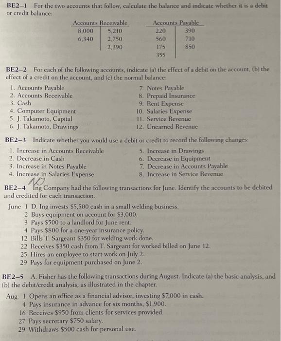 questions if you need those to answer these. BE2-6 M. Therriault, a