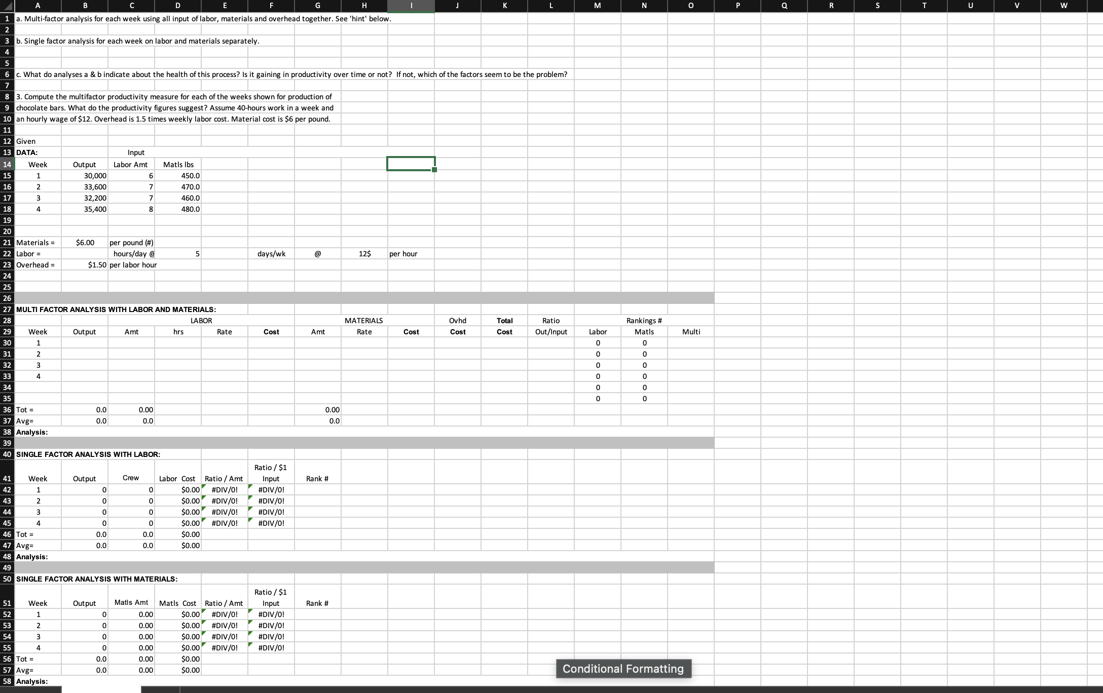  1 a. Multi-factor analysis for each week using all input of