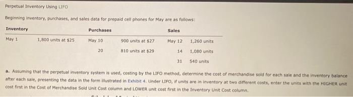 please help! will give a Perpetual Inventory Using LIFO Beginning inventory, purchases,
