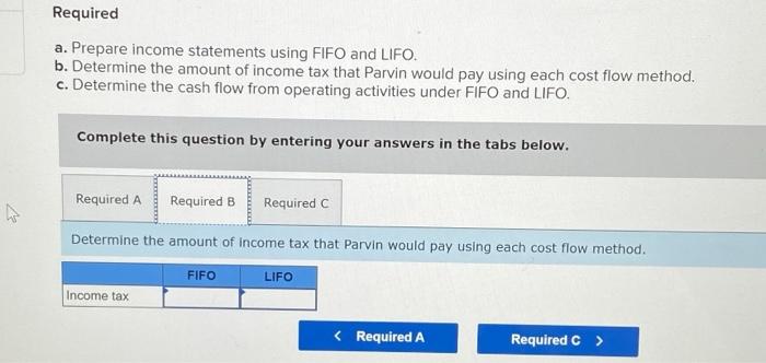 affect financial statements The following information pertains to the inventory of Parvin