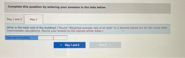 milion loan with a 11% interest rate. The building was completed on