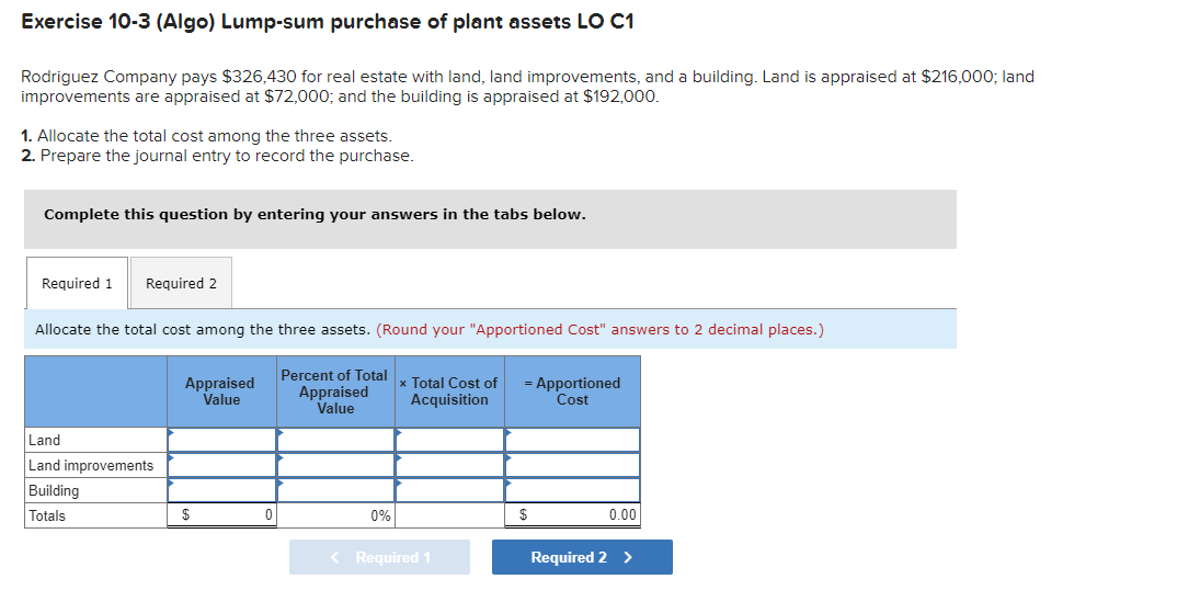 Please answer all the problems. Thank you so much!!! Exercise 10-3 (Algo)