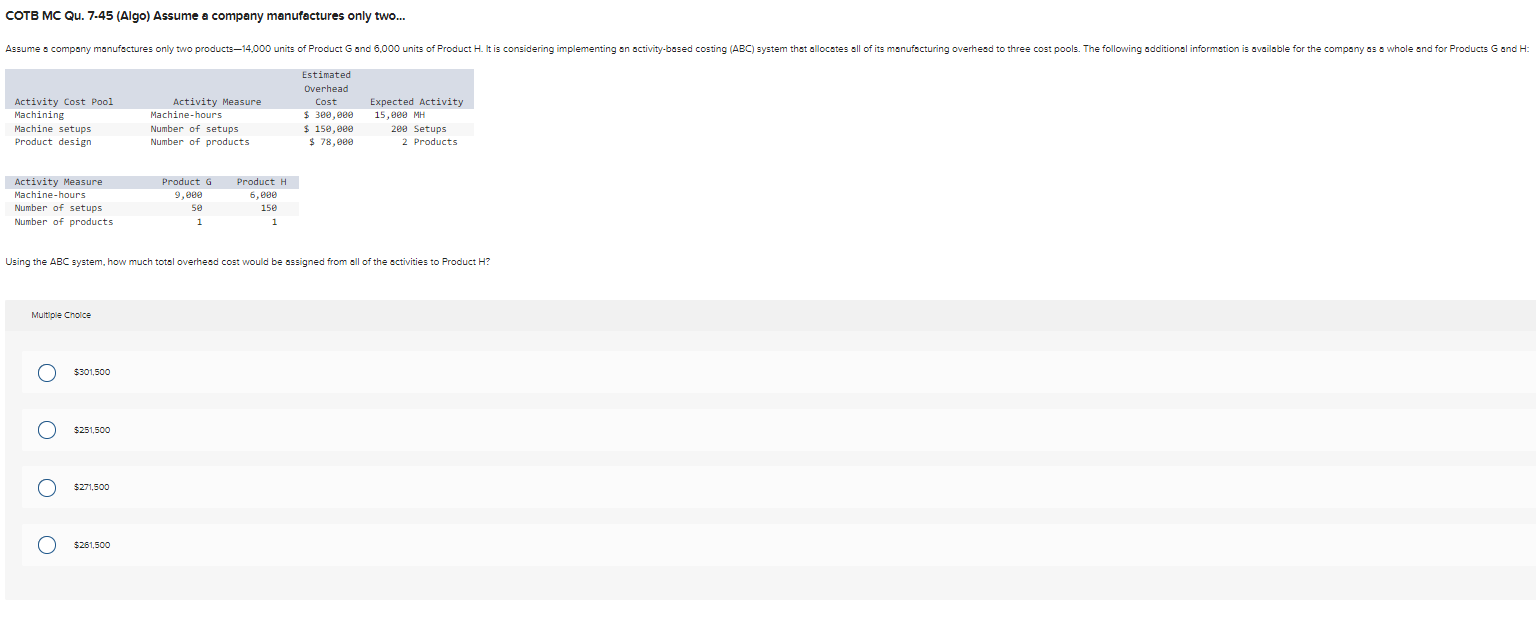 all three expenses) would be alloceted to the Trovel activity? Multiple Choice