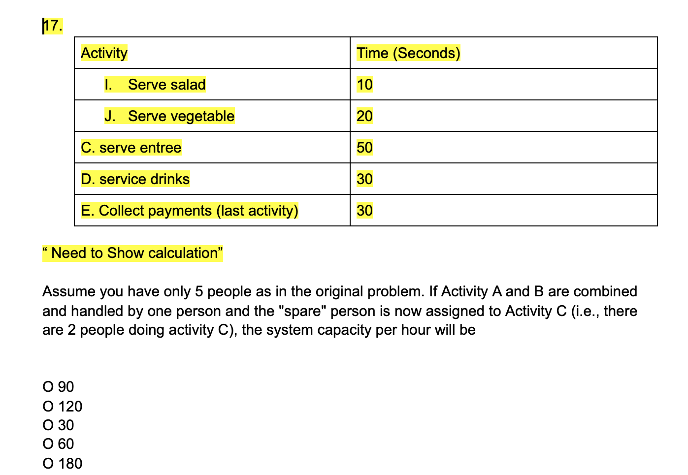 you had one additional person available to work on any one of