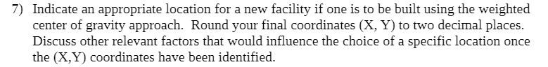  7) Indicate an appropriate location for a new facility if one