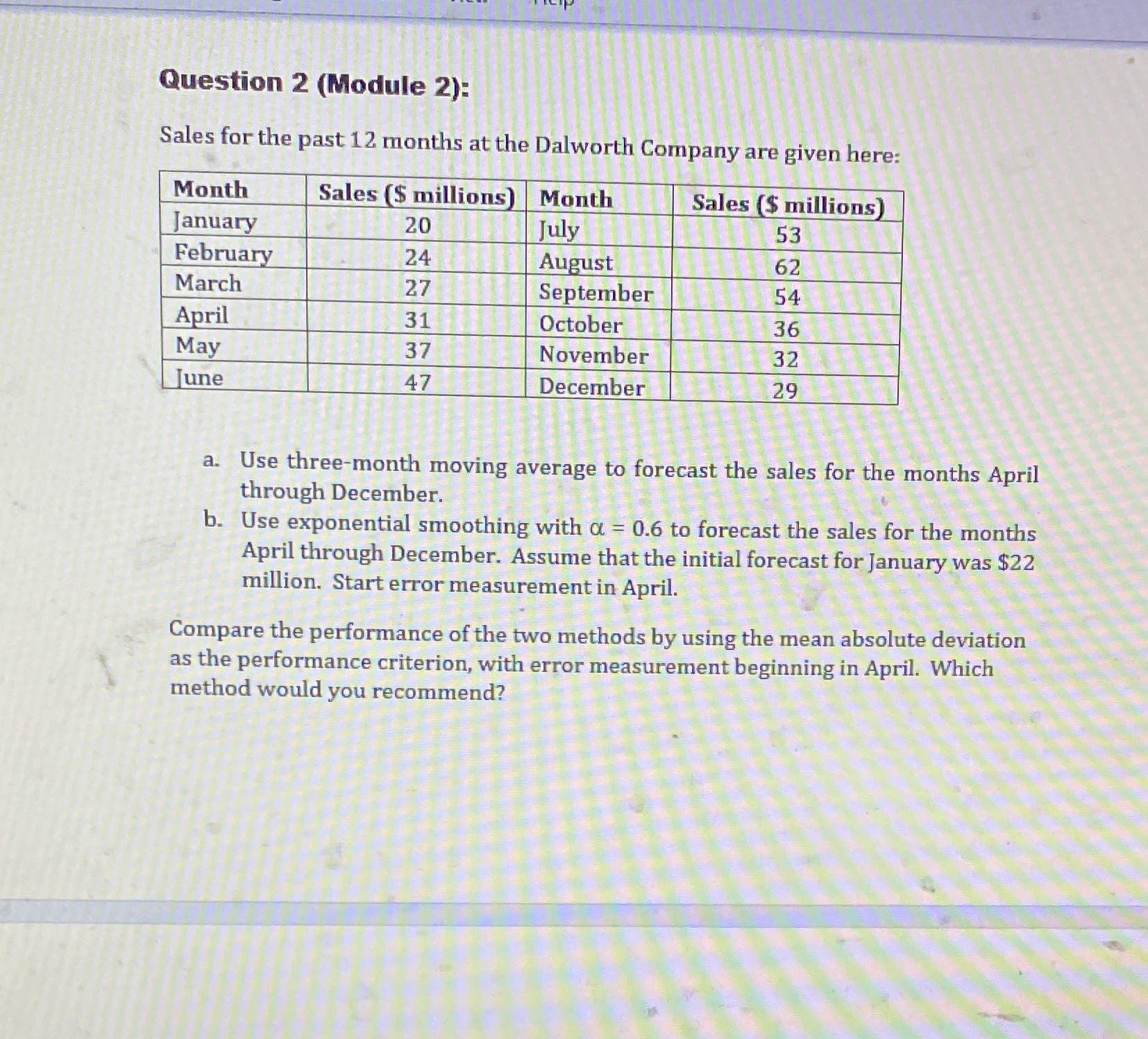 Please do this problem in excel and upload the solution as an