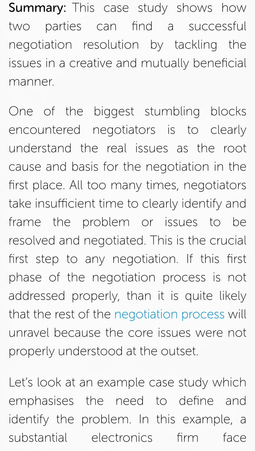 Summary: This case study shows how two parties can find a