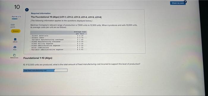 When it produces and sets 10,000 units as average costs per unit
