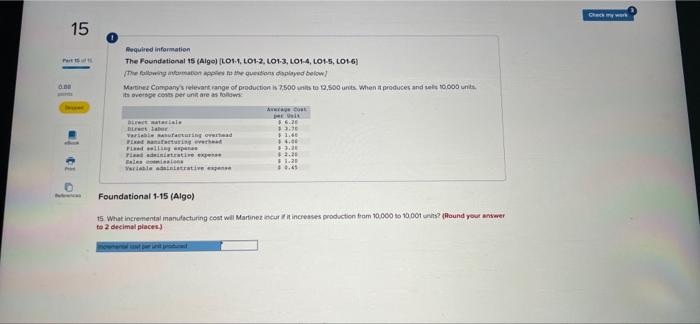 is the total amount of variable costs related to the units produced