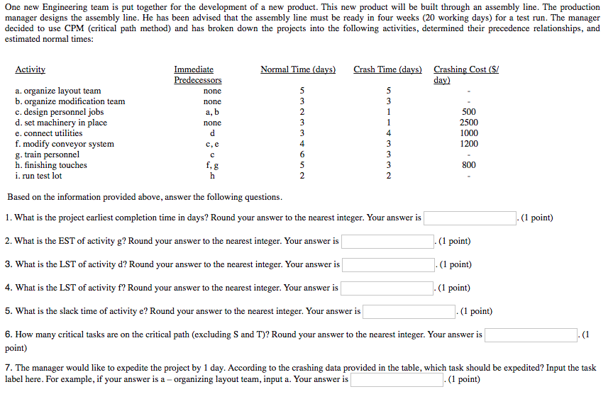One new Engineering team is put together for the development of