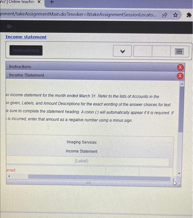 March follows: Accounts Fees earned $487,000 Wages expense 334,000 Rent expense 34,000