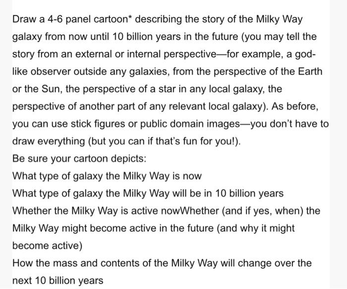 this is for astronomy; please help. a 4 panel cartoon Draw a