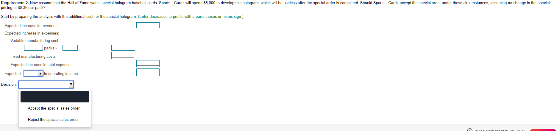 card packs for a special promotional campaign and offers 50.36 per pack,