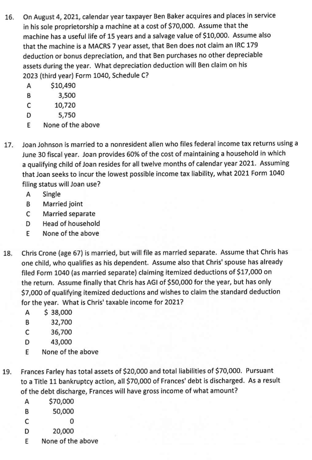 please answer all questions All final answers must be rounded to the
