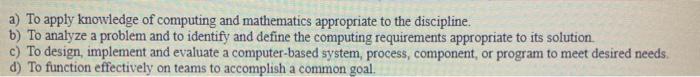  Use outcomes C & D to answer the question. a) To