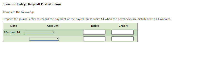 check number assigned to each employee. Compute and record the net pay