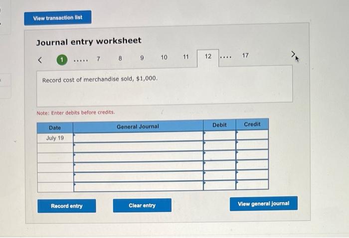 lts account payable for that amount. July 12 Received the balance due