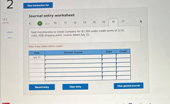Cospany for $1,500 under eredit terms of 2/15,n/60,F0B shipping Jaly 21 point,
