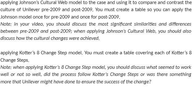 applying Johnson's Cultural Web model to the case and using it