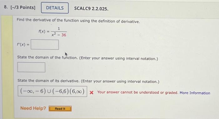 function using the definition of derivative. f(t)= f(t)=5.5t2+8t State the domain of