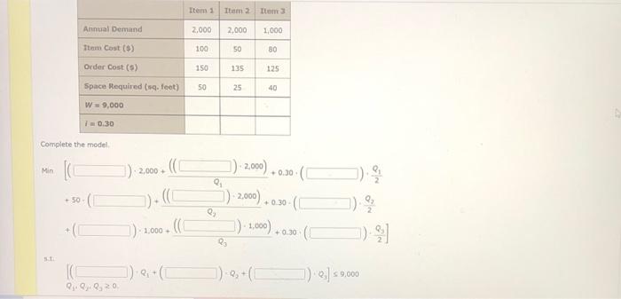 a classical model used for controling inventory and satisfying demand, costs incuded