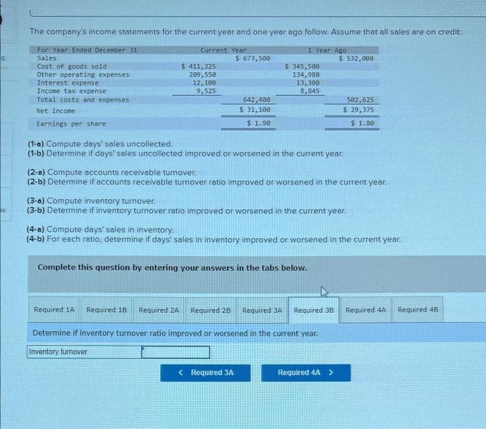 year: (2-a) Compute accounts receivable turnover. (2-b) Determine if accounts receivable turnover