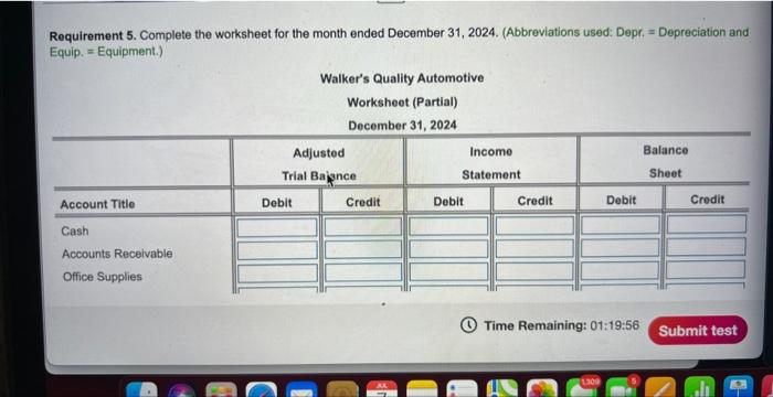 following accounts: (Click the icon to view the accounts.) Adjustment data: i