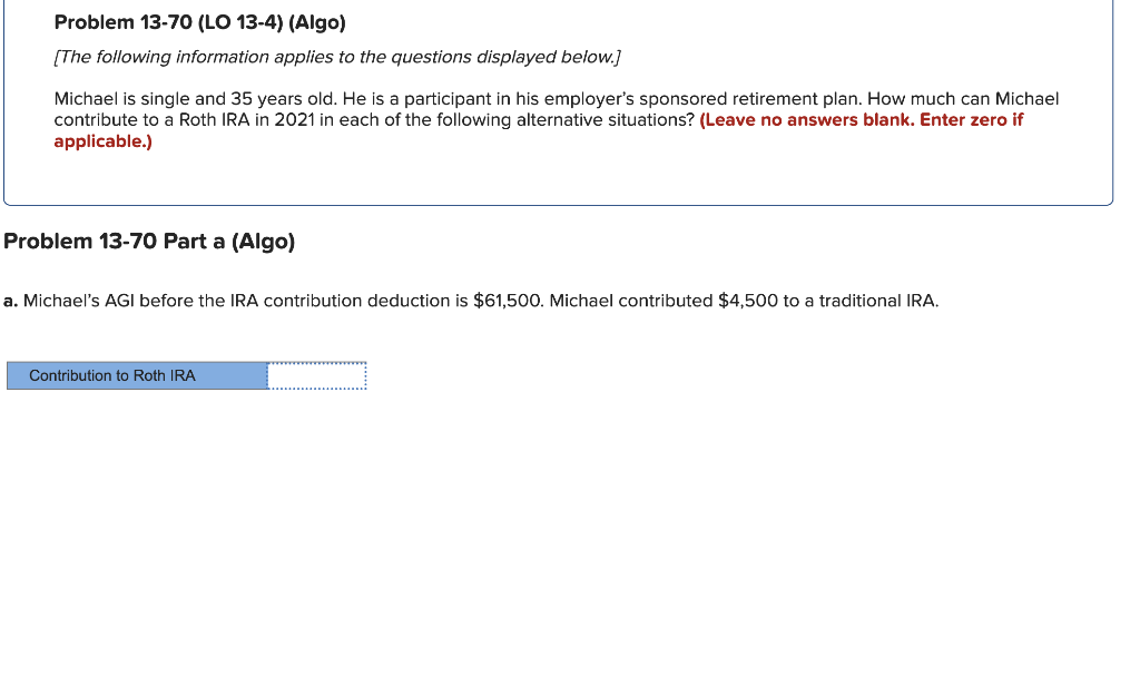 Can I get help Problem 13-70 (LO 13-4) (Algo) [The following information