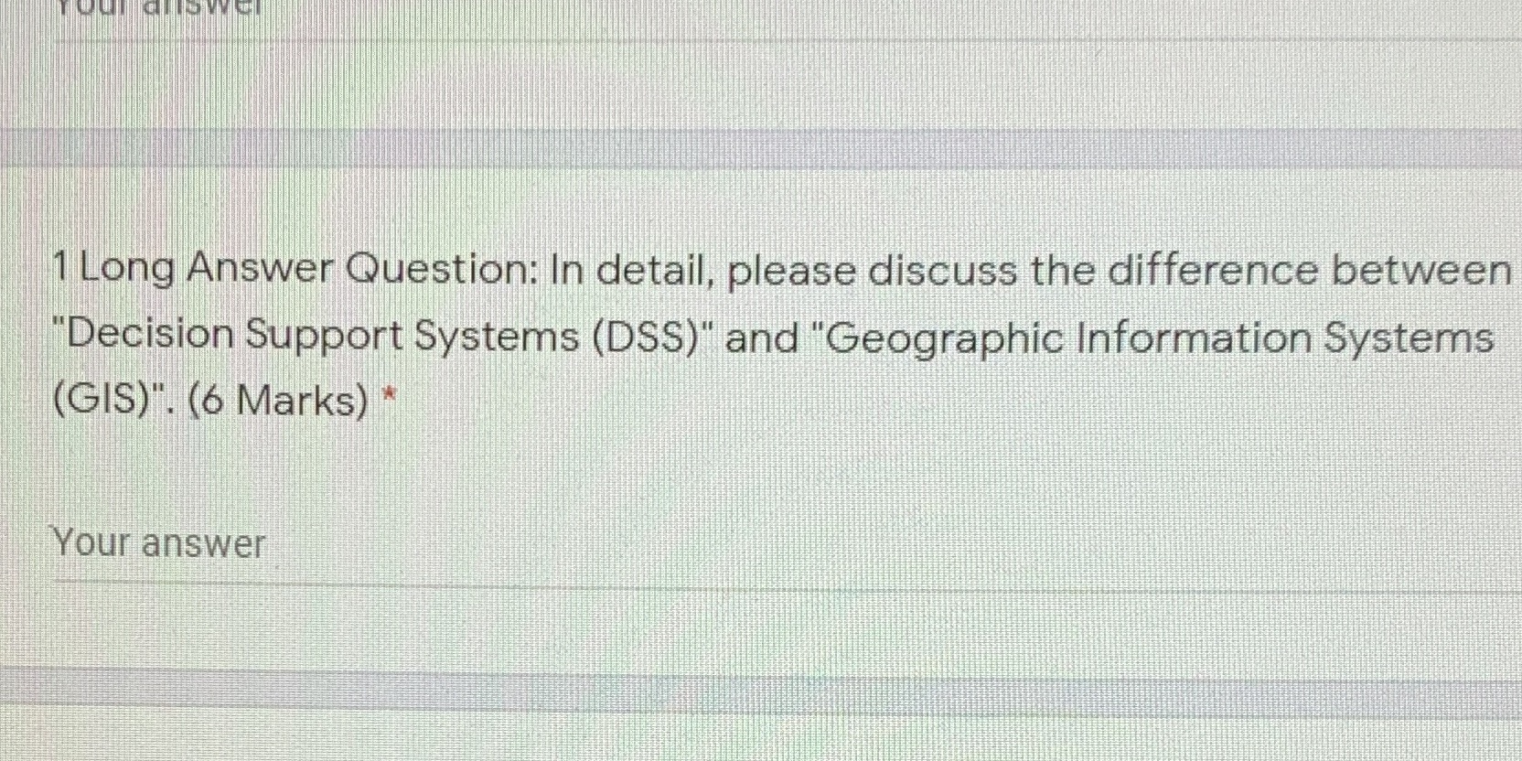  1 Long Answer Question: In detail, please discuss the difference between