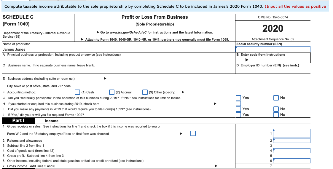 THE FORMS ### James Jones is the owner of a small retail
