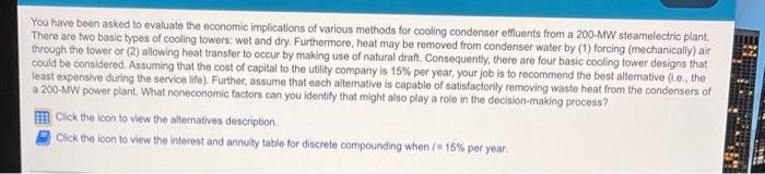 please help. please solve for AW for ALL FOUR ALTERNATIVES SHOWN ON