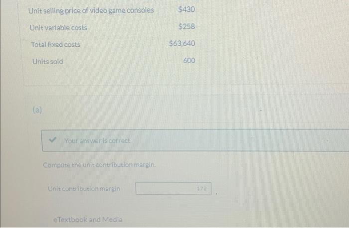 Media Prepare a CVP income statement that shows both total and per