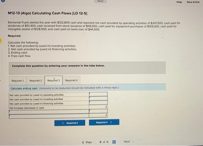 year with $122,800 cash and reported net cash provided by operating activities