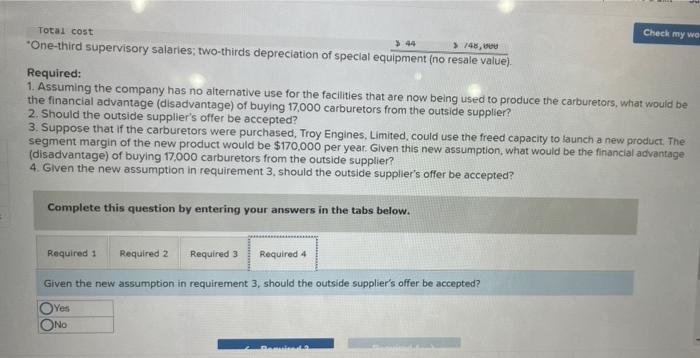 type of carburetor to Troy Engines, Limited, for a cost of $35