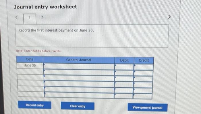 price of $2,333,101 Required: 1. Prepare the January 1journal entry to record